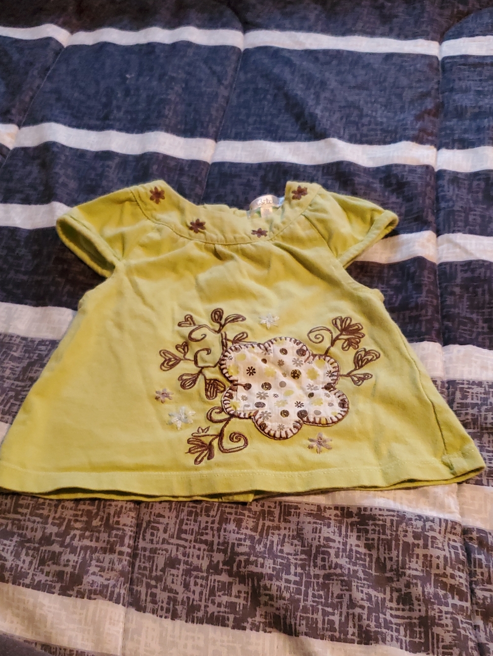 Floral Embroidered Short Sleeve Top for Girls